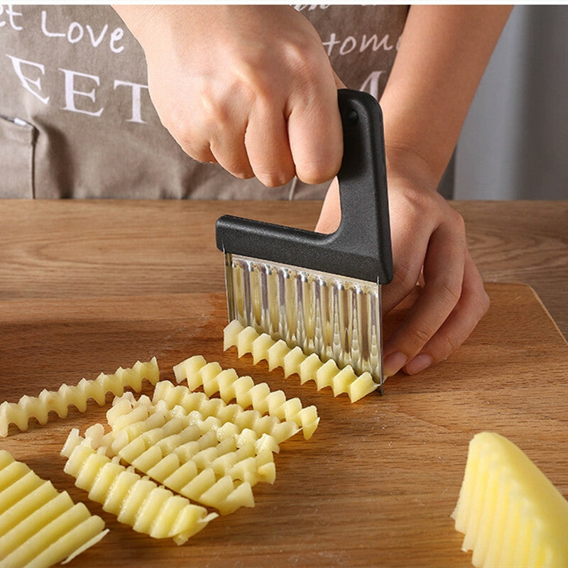 French Fries Cutter Potato and vegetable Slicer Wavy Edged