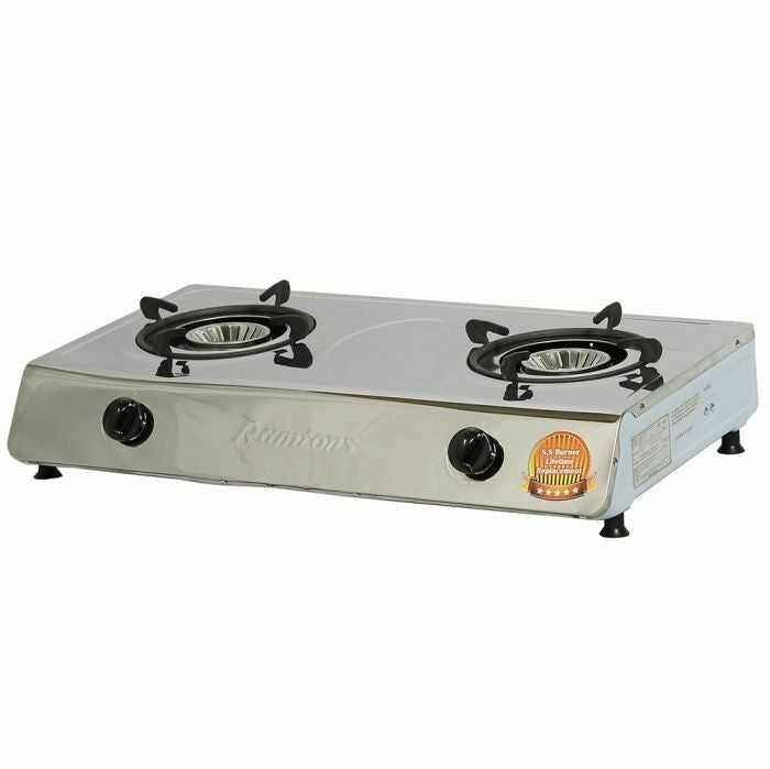 Ramtons RG/544 - Stainless Steel Table Top 2 Burner Gas Cooker (1YR WRTY)