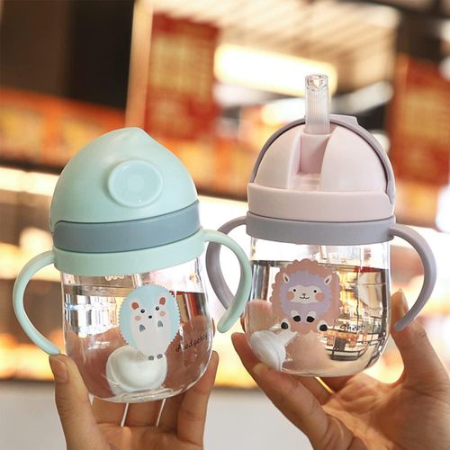 Flushrenic baby bottle,Spill-Proof Sippy Cup, Toddler Cup with Straw and Handle, Anti-drop, Anti-choking for Boys Girls Child