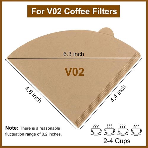 Disposable Coffee Paper Filters, 100 Pcs Cone Replacement Filter
