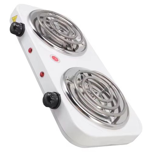 1500W Double Hot-plate Electric Frying Pan - Multifunctional Kitchen Utensil - White