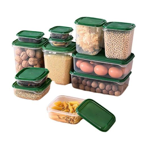 VIC 17Pcs/Set Preservation Box Plastic Lunch Box Refrigerator Packsaging Microwave