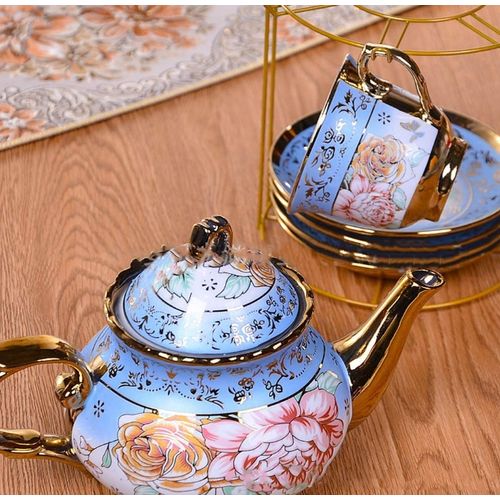 Elegant Ceramic Teapot Set Ceramic Teapot/Kettle + 4 Teacups
