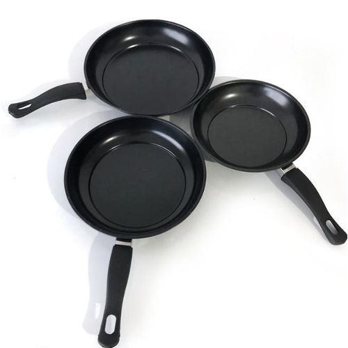 3 Piece Non-Stick Frying Pan Set ,Cookware Set - 20/22/24cm - Black