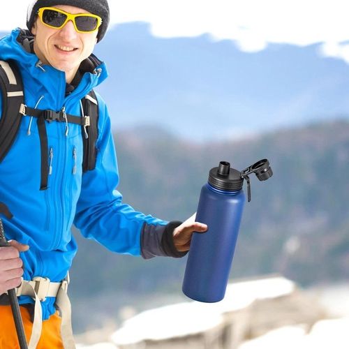 40oz stainless steel thermos, outdoor portable sports water bottle