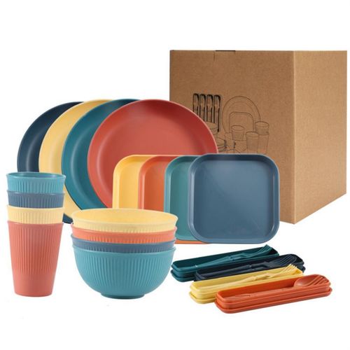 44-Piece Dinnerware Set Including Plates, Dinner Plates, Bowls and Cups