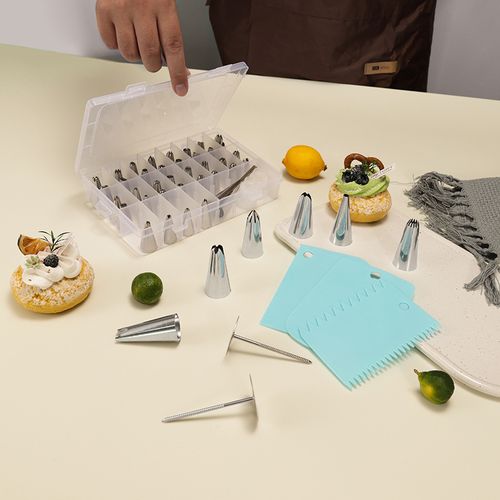 42 Piece Cake Decorating Supplies Piping Bags And Tips Set