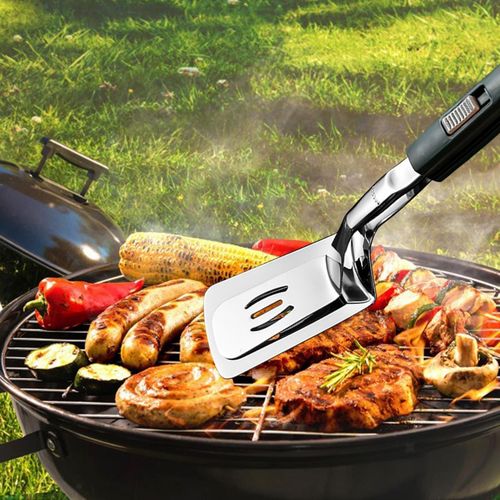 Stainless steel kitchen spatula tongs, cooking spatula tongs, for turning steaks