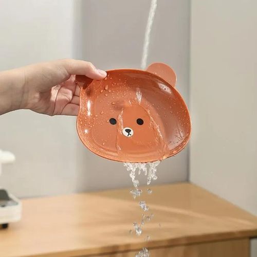 8 Pcs/Set Fruit Trays Serve Snacks Cartoon Bear Head Snack Plates Fruit Plates Household Supplies Clear(Brown)