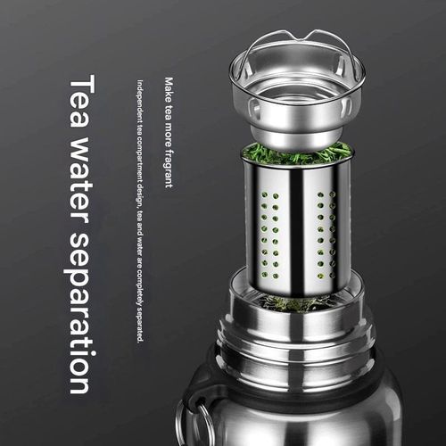 316 Large Capacity 600ML Stainless Steel Thermos Bottle, All-Steel Vacuum Tea and Water Separator Cup