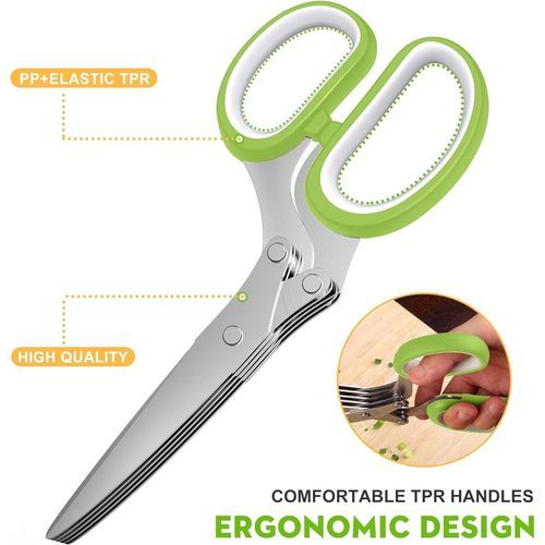 Kitchen Scissors, Five-Layer Scissors + Brush + Knife Cover
