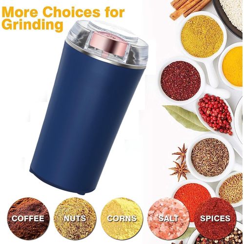 200W Electric Herb Grinder Fast Grinding for Dry Spices Flower Buds with Brush One-Touch Button for Herbs Nuts Grains