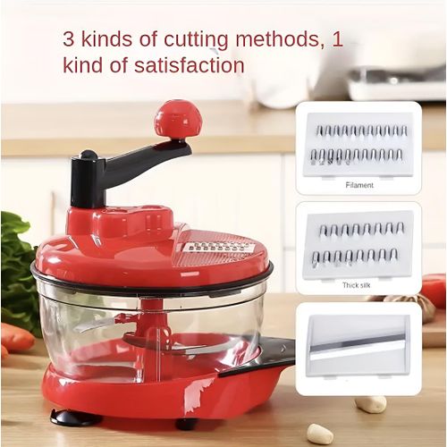 Advenza Manual Vegetable Grinder, Cassava Blender, Garlic Paste Blender, Multi-functional Plastic Food Processor – Suitable for Kitchen and Outdoor Use, Kitchen Cooking Stove Accessories, 3L Big Capacity, Battery-Free