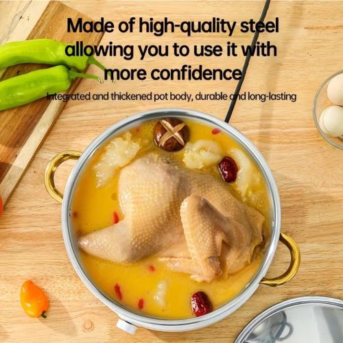 addigoes 10-Piece:5 Pots + 5 Lids, Stainless Steel Cookware Set – Non-Stick Pots &amp; Pans with Heat-Resistant Handles, Frying Pan, Stew Pot, Wok, Multi-Functional Cook Set,perfect for stewing and cooking