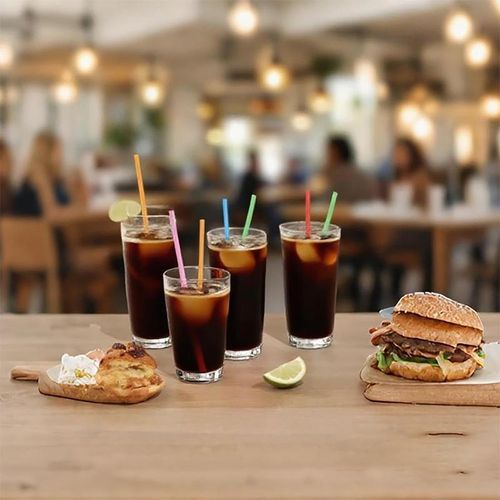 80 Pack Colorful Straws, Plastic Disposable Bendy Straws Extra Long Straws