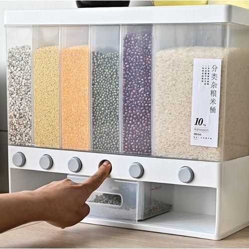 Cereal Dispenser Rice - Food Storage Keeper - White/Clear