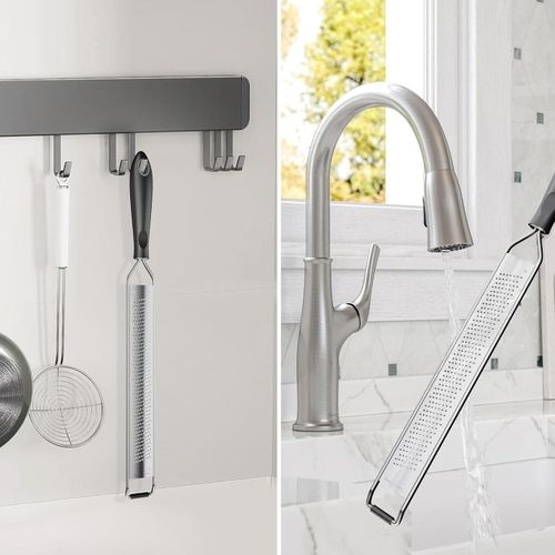 Zester Grater for Lemon Cheese, Pro Citrus &amp; Cheese Zester, Kitchen to Bar Essential with Comfy Black Handle