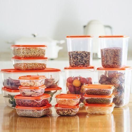17-Piece BPA-Free Microwaveable and Freezer-Safe Storage Container Set with Lids (Orange)