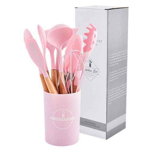 WIFINIT Silicon Silicone Kitchen Set (12 Piece) Kitchenware Serving Spoon
