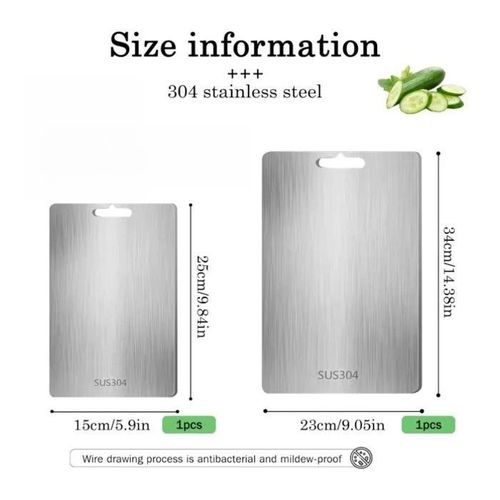 2 stainless steel cutting boards, high quality double sided cutting board