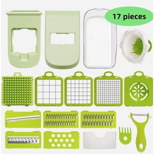 17pcs Multi-functional Vegetable Cutter, Slicer for Vegetables, Onions, and Fruits