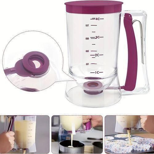 Batter dispenser with measuring labels, kitchen baking tools
