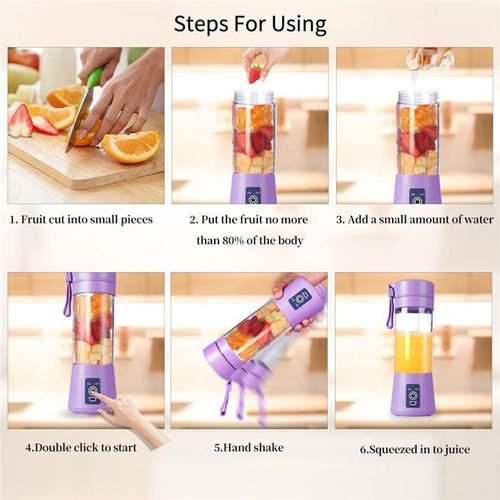 VIC 380ml - Portable Blender Bottle Juice Mixer - Rechargeable - Green