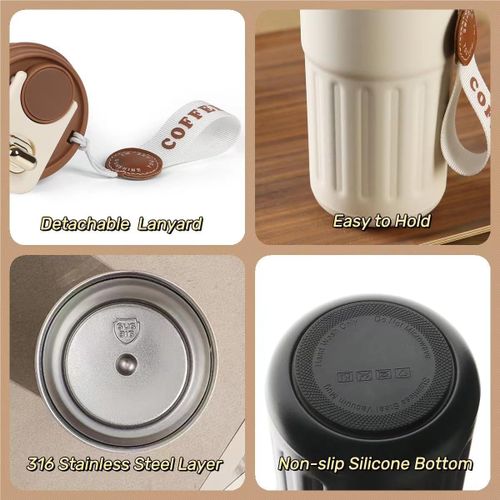 General 450ml travel coffee mug with digital temperature display for hot and cold drinks