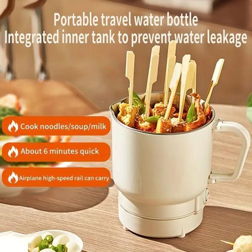 Portable Foldable Electric Kettle 500ml Stainless Steel Travel Hot Water Cup