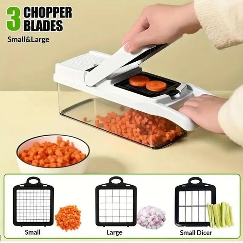 Black and white multifunctional 22 in 1 food chopper onion chopper vegetable slicer chopper vegetable chopper with 12 blades