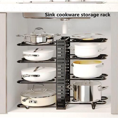 Foldable multifunctional kitchen storage rack, pot lid storage rack