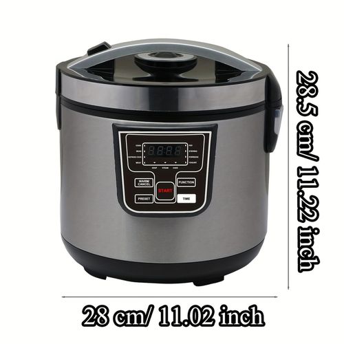 Multifunctional rice cooker, 11 preset cooking options, 5 liters water capacity, up to 12 cups of rice, with non stick inner pot, 24-hour delay timer and automatic keep warm function, with BS plug