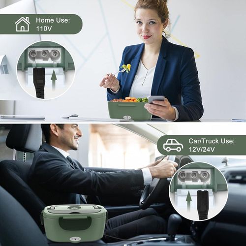 Car portable electric lunch box, 2 in 1 household insulated lunch box
