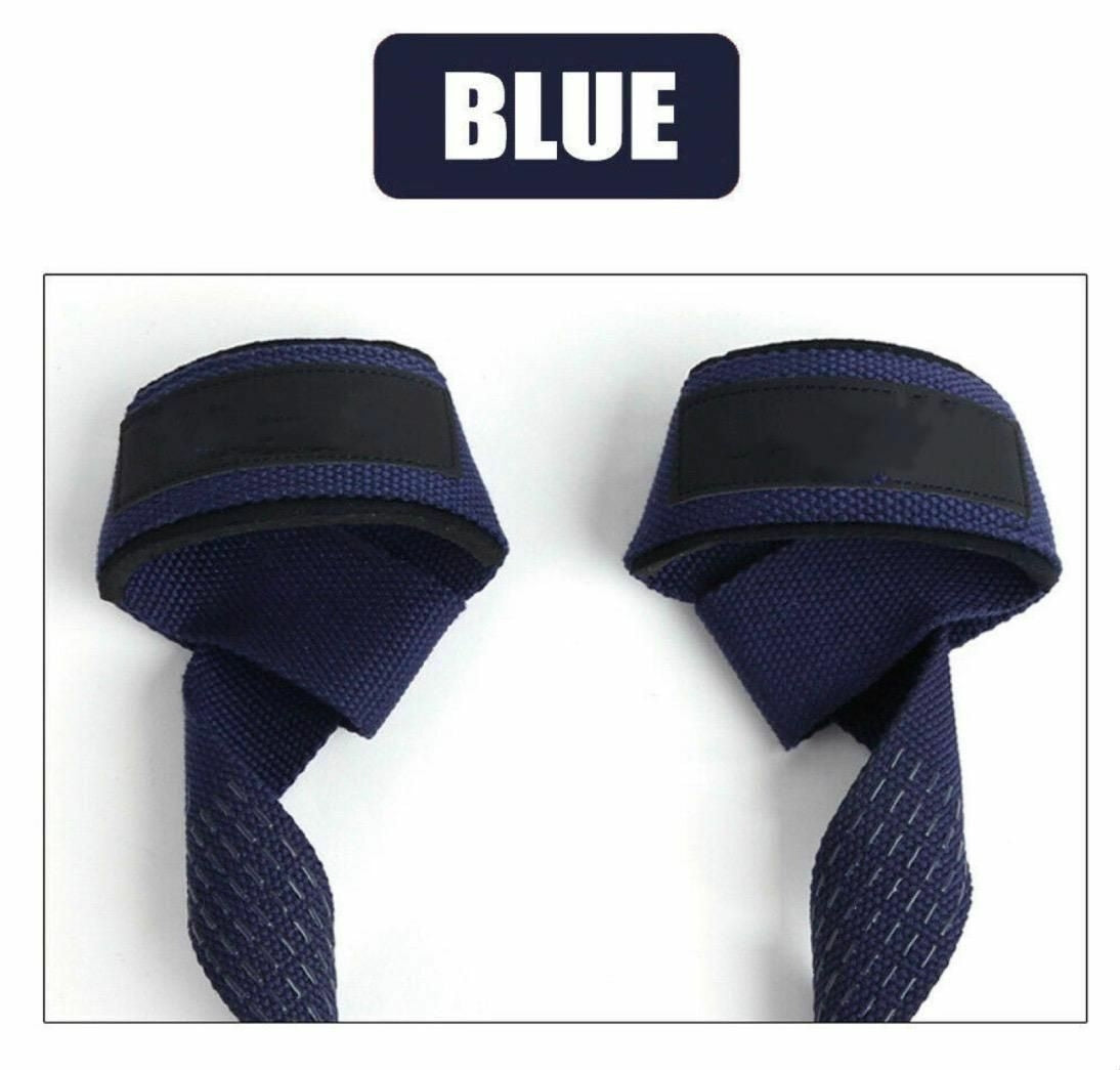 2PCS Gym Fitness Weight Lifting Grip Straps Dumbbell Hand Grips Training Wrist Support Bands Comfortable Cushioned Wrist Padding and Anti-skid Silicon grip Straps for Body Building Weightlifting Straps - Premium Quality