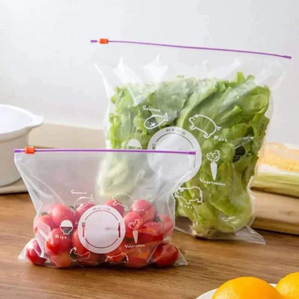 30pcs Fridge Zipper Bags Reusable Food Storage Bags for Kitchen & Freezer bags