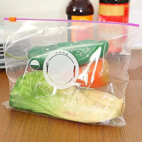 30pcs Fridge Zipper Bags Reusable Food Storage Bags for Kitchen & Freezer bags
