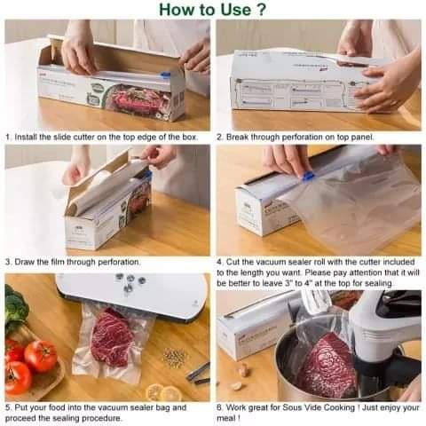 Vacuum Sealer Rolls Food Storage Bags for Vacuum Sealing Machines