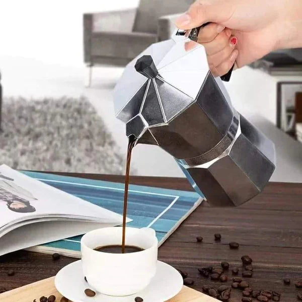 600Ml Aluminium Coffee Maker Pot Italian Style Mocha Pot for Rich Espresso