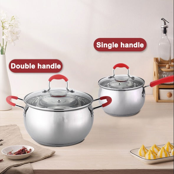Signature Home Cooking Pot Set Stainless Steel Cookware Set Pots and Pans Kitchen
