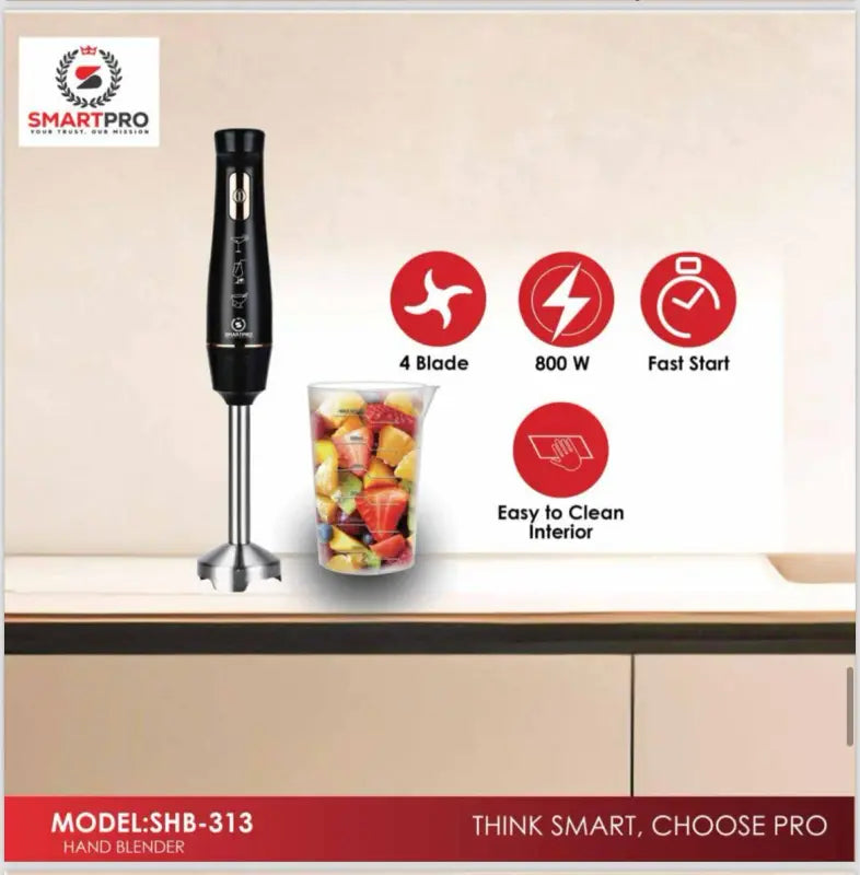 Smart Pro SHB-313 Hand Blender (600ml Blender Jar) - Black