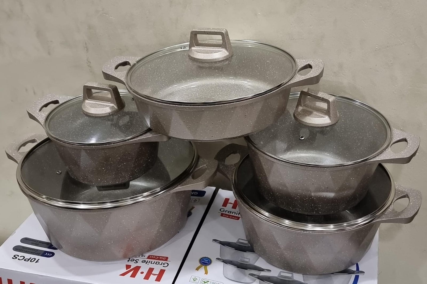 HK 10pc granite cookware Set