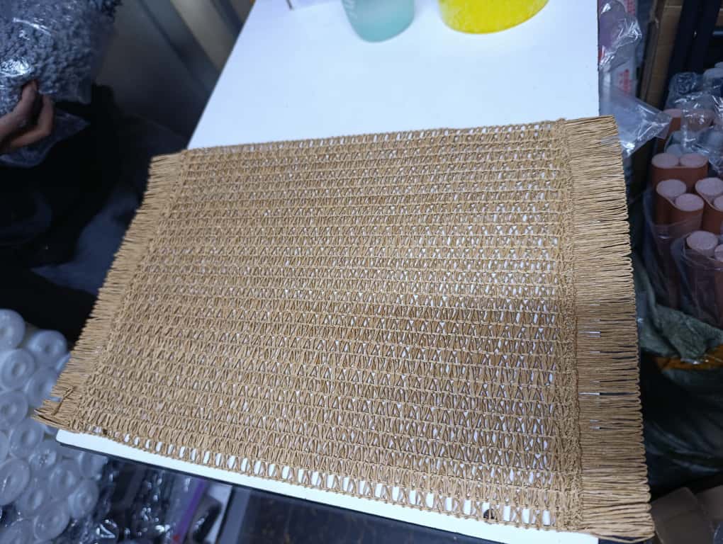 6 Pcs Round Braided Table Mats 38cm Heat Resistant Placemats for Dining Table Protection