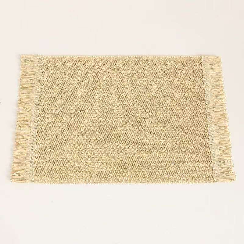 6 Pcs Round Braided Table Mats 38cm Heat Resistant Placemats for Dining Table Protection