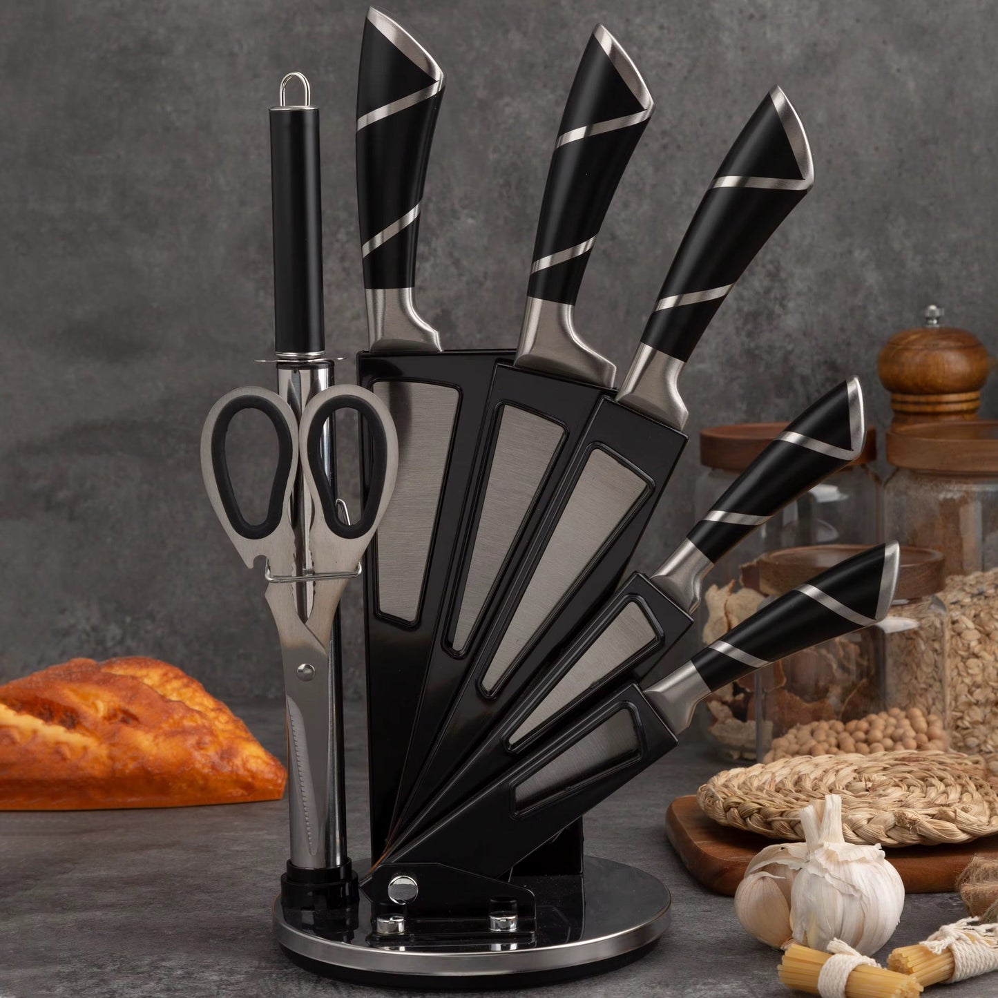 8pcs Stainless Steel Knife Set with Kitchen Scissors | Complete Kitchen Knife Set in Kenya
