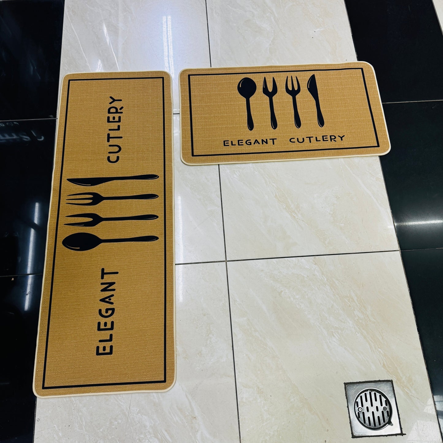 Rubber Bottom Kitchen Floor Mats Non Slip 2pcs Runner Rug Carpets for Kitchen Floor, Sink