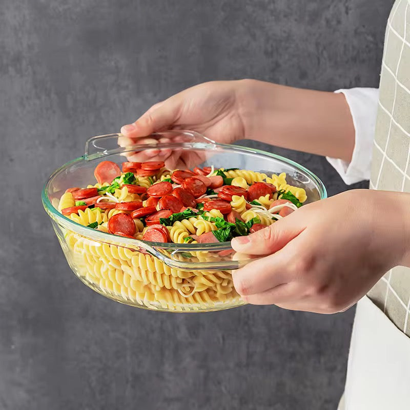 1.4 Litre High Borosilicate Glass Oval Bake Pan Oven Safe for Casseroles and Roasts
