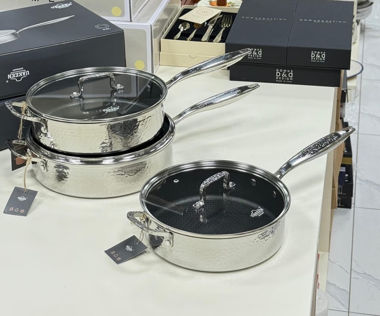 Uakeen Tripply Stainless Steel Non-Stick Deep Frying Pan 28cm (3.4L) | Honeycomb Cookware in Kenya