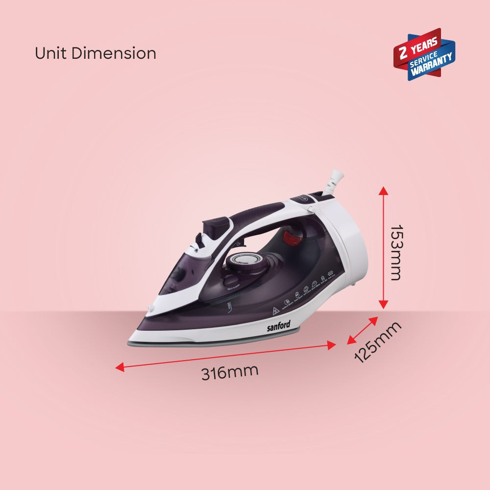 Sanford Cordless Steam Iron Box | 2200W | 360° Easy Dock | Ceramic Soleplate | 350ml Tank | 5 Steam Modes