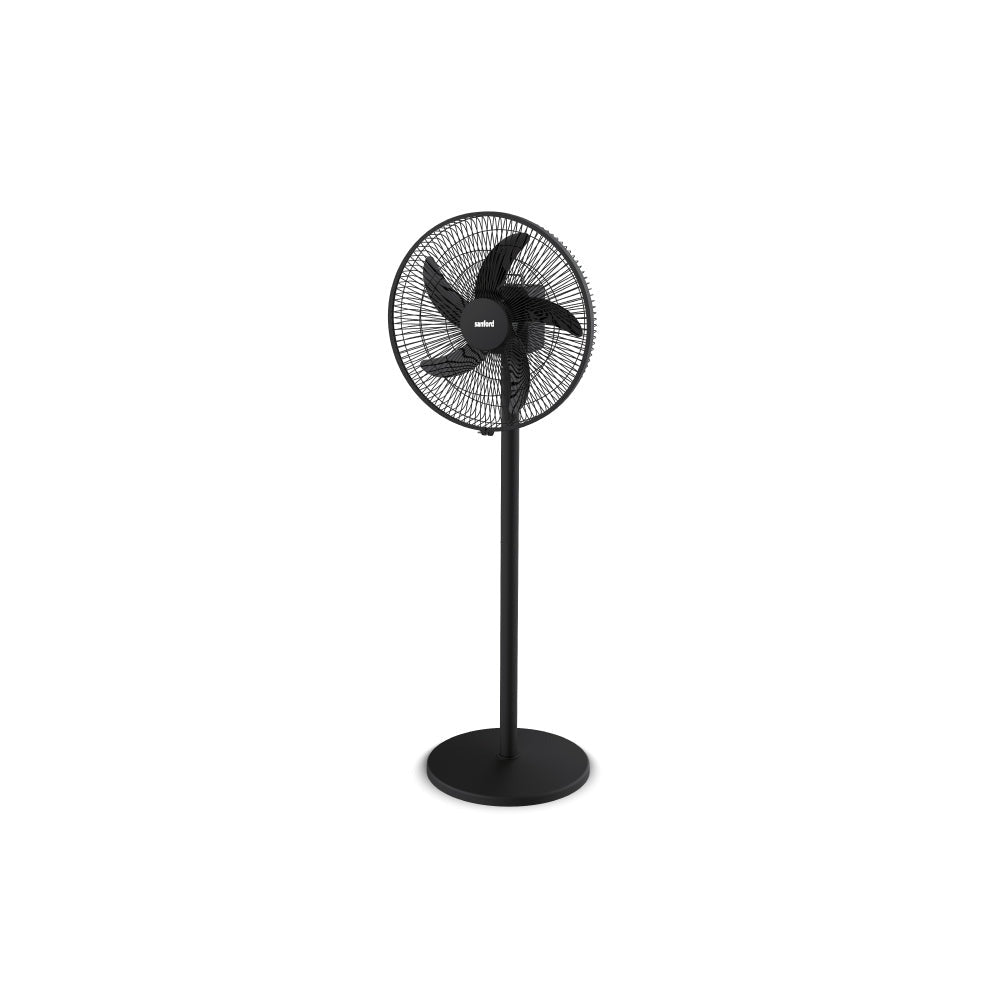 Sanford 16” Rechargeable Stand Fan – 5-in-1 Multi-Functional Tower Fan with LED Light, 5 Speeds, 45H Runtime, USB Charging & Oscillation | AC/DC Use