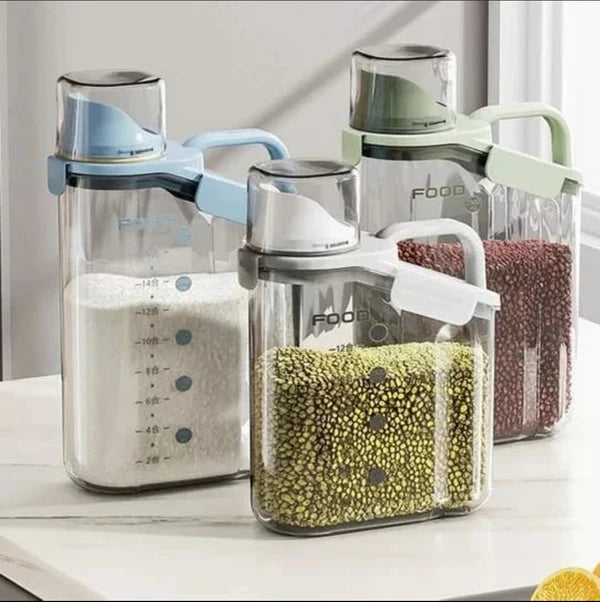 Acrylic Food Storage Container 2500ml Cereal Dispenser & Pantry Organizer